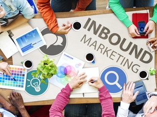 Wall Mural - Inbound Marketing Strategy Advertisement Commercial Branding Con
