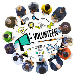 Wall Mural - Volunteer Charity and Relief Work Donation Help Concept