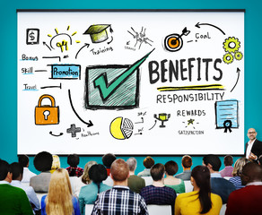Wall Mural - Benefits Responsibility Rewards Goal Skill Satisfaction Concept