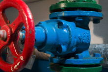 The Red Valve On A Blue Tube