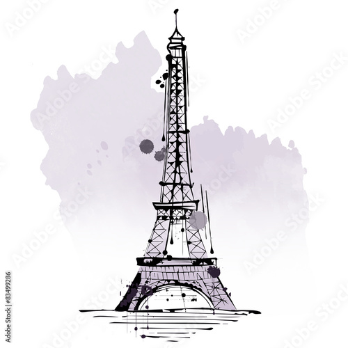 Obraz w ramie Eiffel Tower, tourist attraction, Paris, France