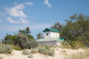 Old building on the sea beach