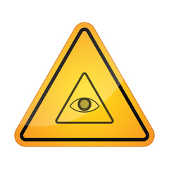 Sticker - Danger signal icon with an all seeing eye