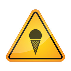 Sticker - Danger signal icon with an ice cream