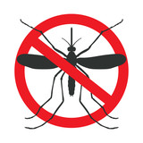 Fototapeta Dinusie - the mosquitoes stop sign - vector image of funny of a mosquito i
