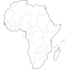  Illustration of African map on white background