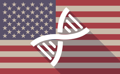 Wall Mural - USA flag icon with a DNA sign