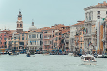 Italy, Venice, Waterfront Buildings Of Grand Canal 