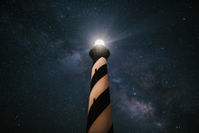 USA, North Carolina, Cape Hatteras Lighthouse Under The Milky Way 