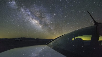 Wall Mural - Dantes View, Death Valley Night Sky Milky Way Timelapse
