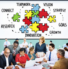 Poster - Teamwork Team Collaboration Connection Togetherness Concept