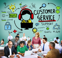 Wall Mural - Customer Service Call Center Agent Care Concept