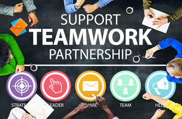 Wall Mural - Support Teamwork Partnership Group Collaboration Concept