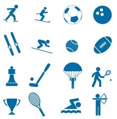 Sticker - Sports et loisirs en 16 icônes