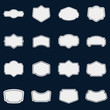 Set of vector labels shapes with light borders