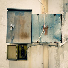 Rustic control panel of old machine,grunge object.