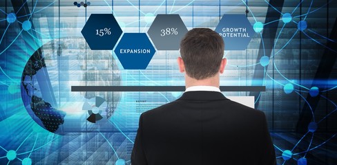 Aufkleber - Composite image of  businessman looking in front of him in suit