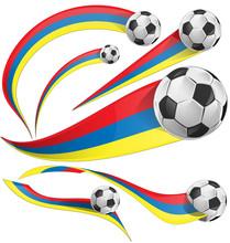 Colombia Background With Soccer Ball