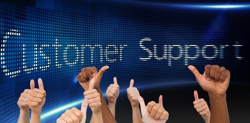 Aufkleber - Composite image of hands giving thumbs up 