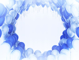 Wall Mural - Blue and white party balloons