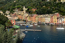 Panoramic View Over Portofino, Liguria, Italy