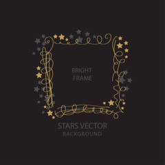 Wall Mural - Round frame with golden stars