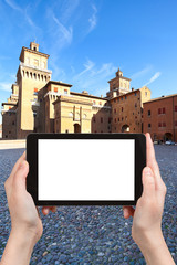 Wall Mural - tourist photographs of Piazza Castello in Ferrara