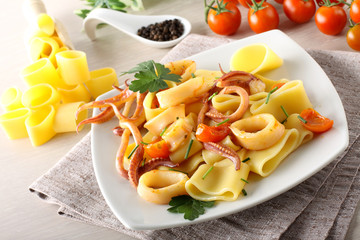 Wall Mural - Pasta with fresh squid