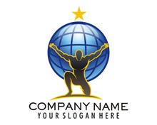 Atlas Globe Bodybuilding Logo Image Vector