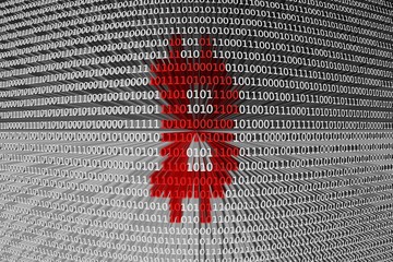 Wall Mural - binary code bitcoin payment system
