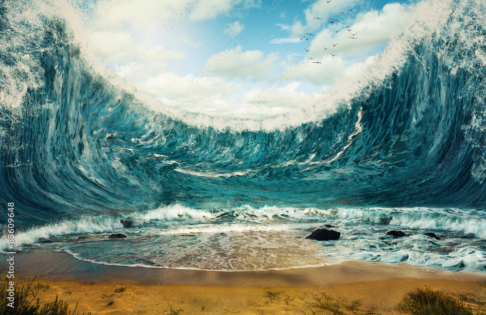 Huge waves - obrazy, fototapety, plakaty 