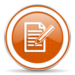 Fototapete - subscribe orange icon write sign