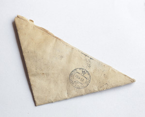 an old Soviet-era triangular 1950s postmarked