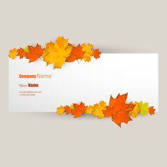 Wall Mural - Vector autumn leaves banner illustration 