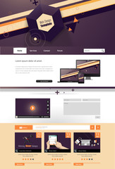 Wall Mural - website template illustration with abstract elements