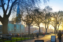 LONDON, UK - APRIL 15, 2015: Tower Park In Sun Set. 