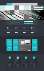 Wall Mural - flat clean one page website design template.