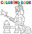 Coloring book firefighter theme 1