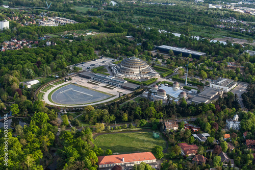 Obraz w ramie aerial view of wroclaw city suburbs