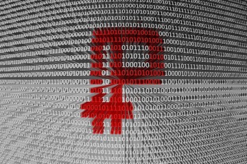 Wall Mural - binary code peercoin payment system