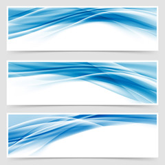 Canvas Print - Beautiful hi-tech blue header footer swoosh