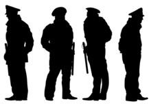 People Of Special Police Force On White Background