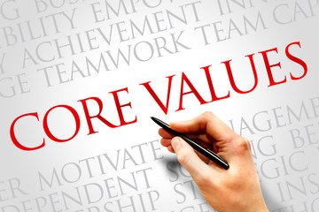 Wall Mural - Core values word cloud, business concept