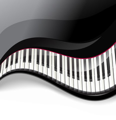 Wall Mural - grand piano keys wavy on white background