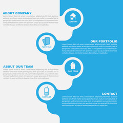 Fototapete - Vector abstract background of brochure with icons for company