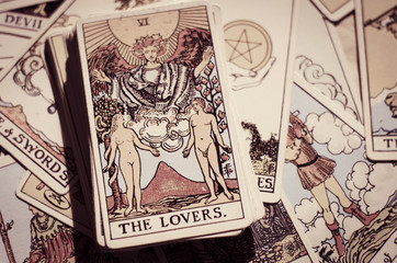 tarot cards - card of the lovers.
