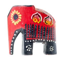 Wall Mural - small painted wooden elephant