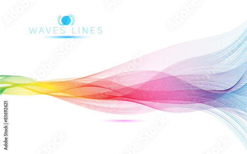 Fotografía great rainbow waves colorful gradient light blend line