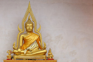 Wall Mural - Buddha statue on  isolate cement background
