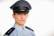 © petrdlouhy - Portrait of young policeman, right you can write some text